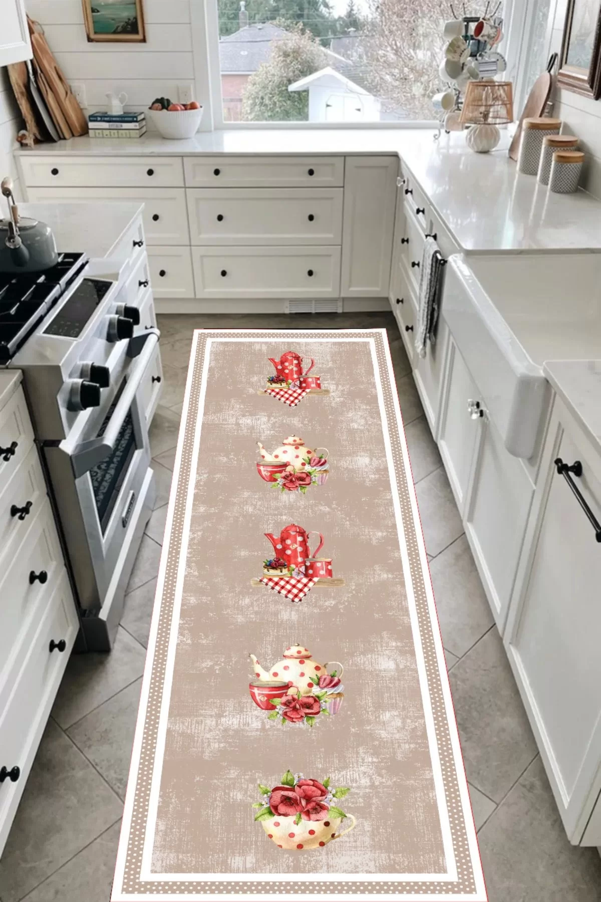 Yıkanabilir Kaymaz Taban Halı Salon Dekor Yolluk Koridor Mutfak Halısı Dinner