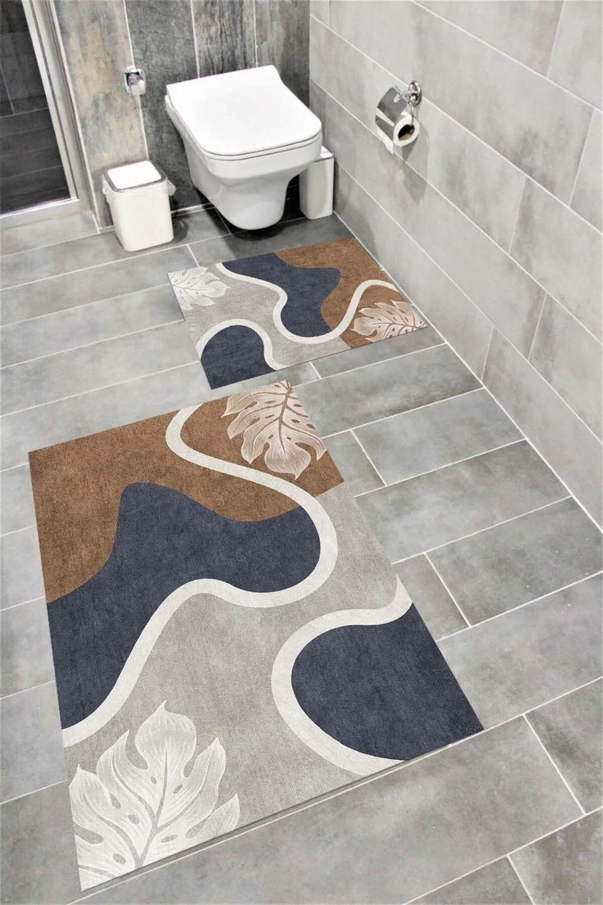 Su Emici Yumuşak Kaymaz Taban Sünger Dolgulu Yıkanabilir Dekoratif Banyo Paspası 1136