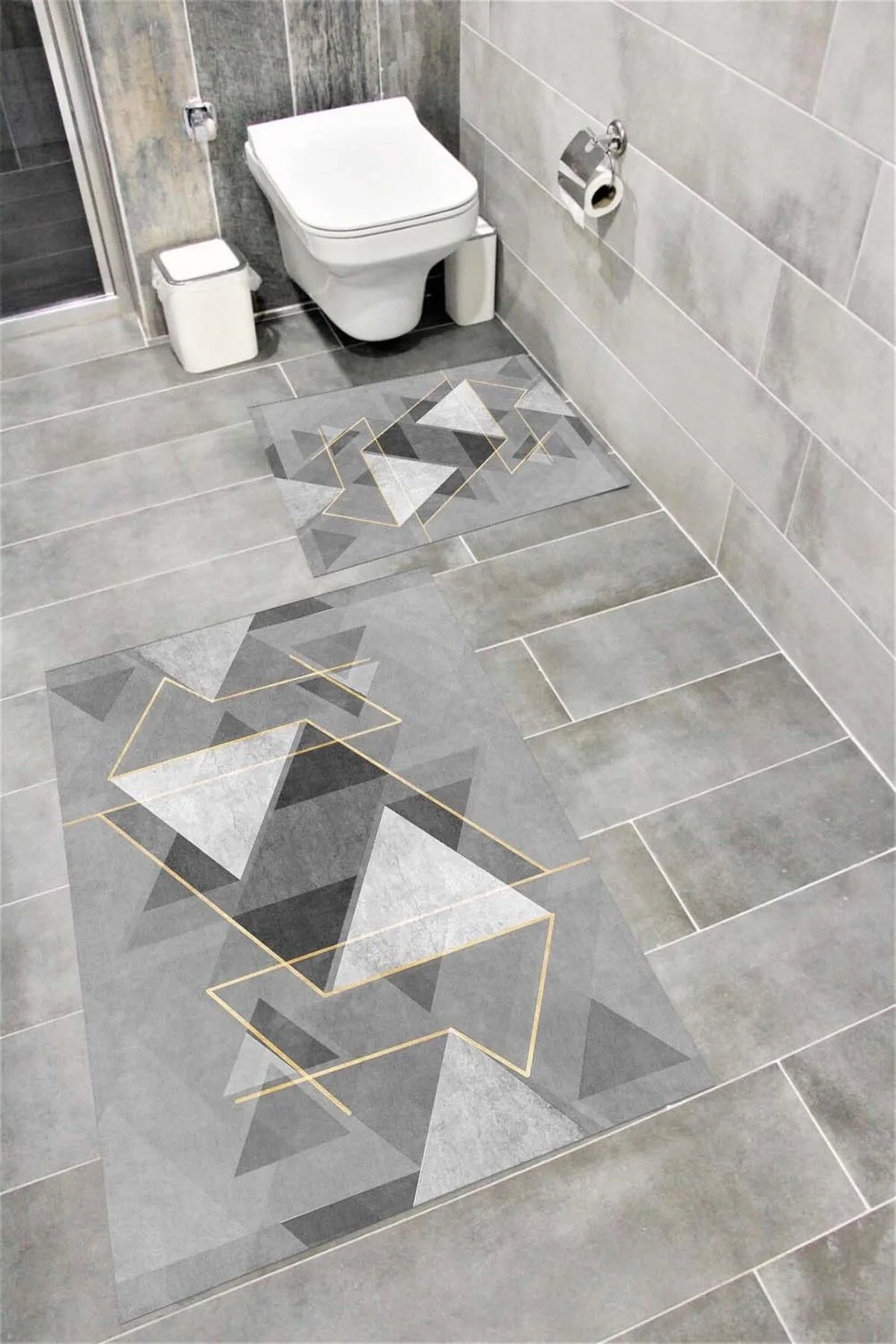 Su Emici Yumuşak Kaymaz Taban Sünger Dolgulu Yıkanabilir Dekoratif Banyo Paspası 1131