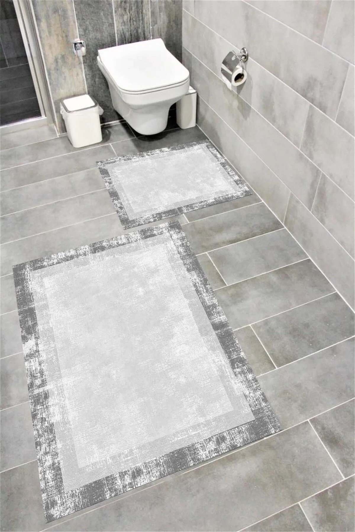 Su Emici Yumuşak Kaymaz Taban Sünger Dolgulu Yıkanabilir Dekoratif Banyo Paspası 1194