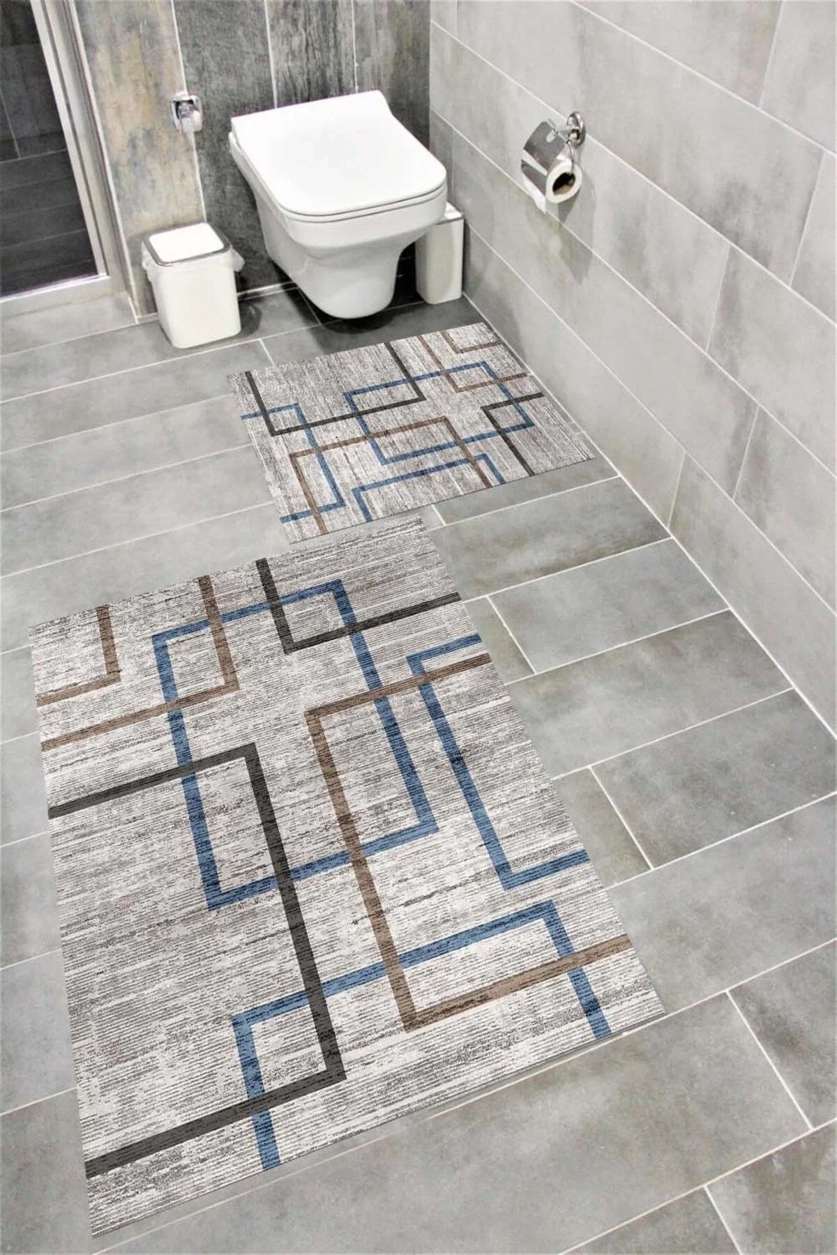 Su Emici Yumuşak Kaymaz Taban Sünger Dolgulu Yıkanabilir Dekoratif Banyo Paspası 1208