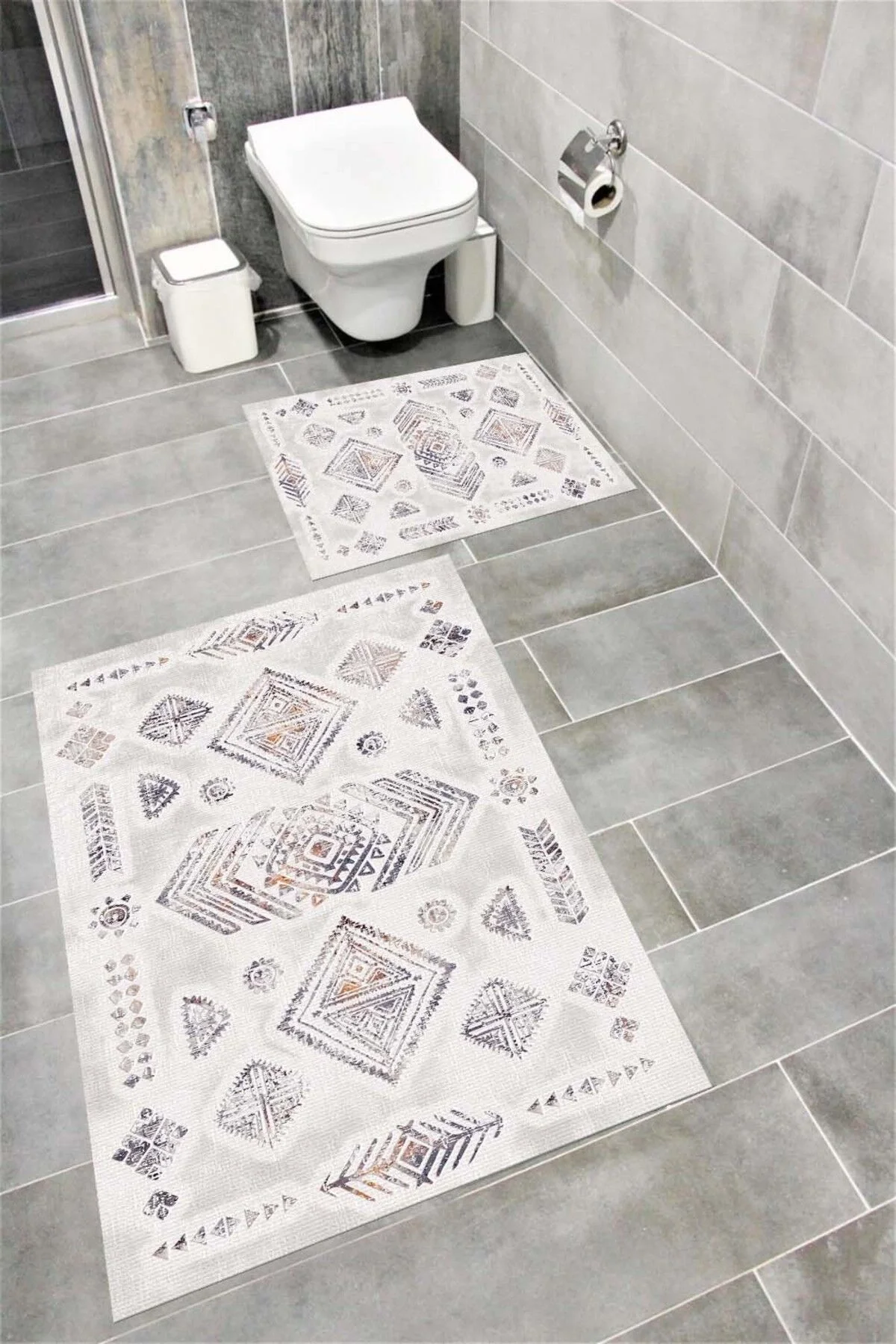 Su Emici Yumuşak Kaymaz Taban Sünger Dolgulu Yıkanabilir Dekoratif Banyo Paspası 1198