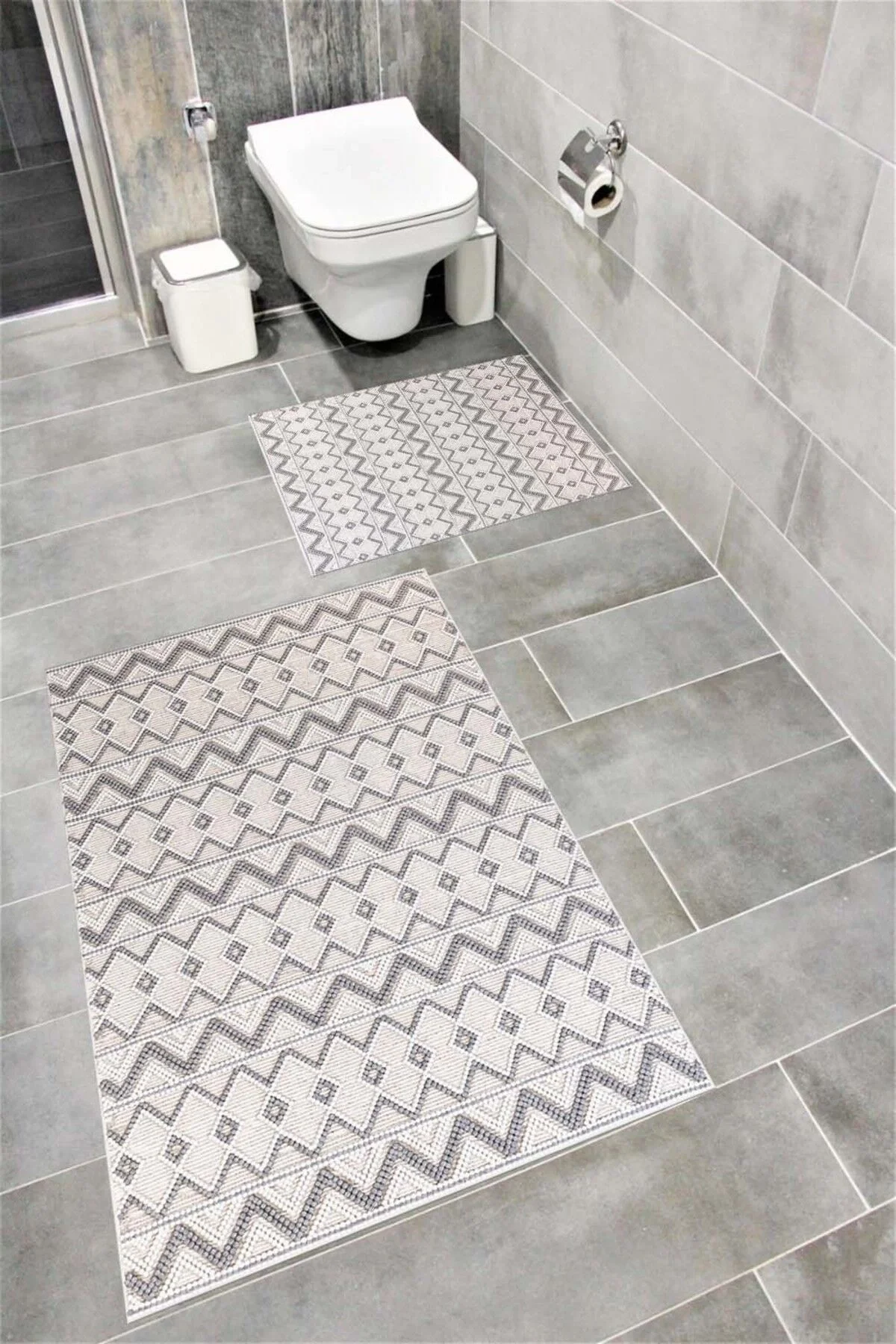 Su Emici Yumuşak Kaymaz Taban Sünger Dolgulu Yıkanabilir Dekoratif Banyo Paspası 1902KELVİN