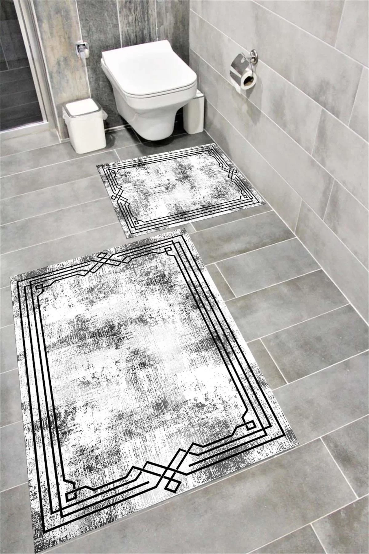 Su Emici Yumuşak Kaymaz Taban Sünger Dolgulu Yıkanabilir Dekoratif Banyo Paspası EHL59