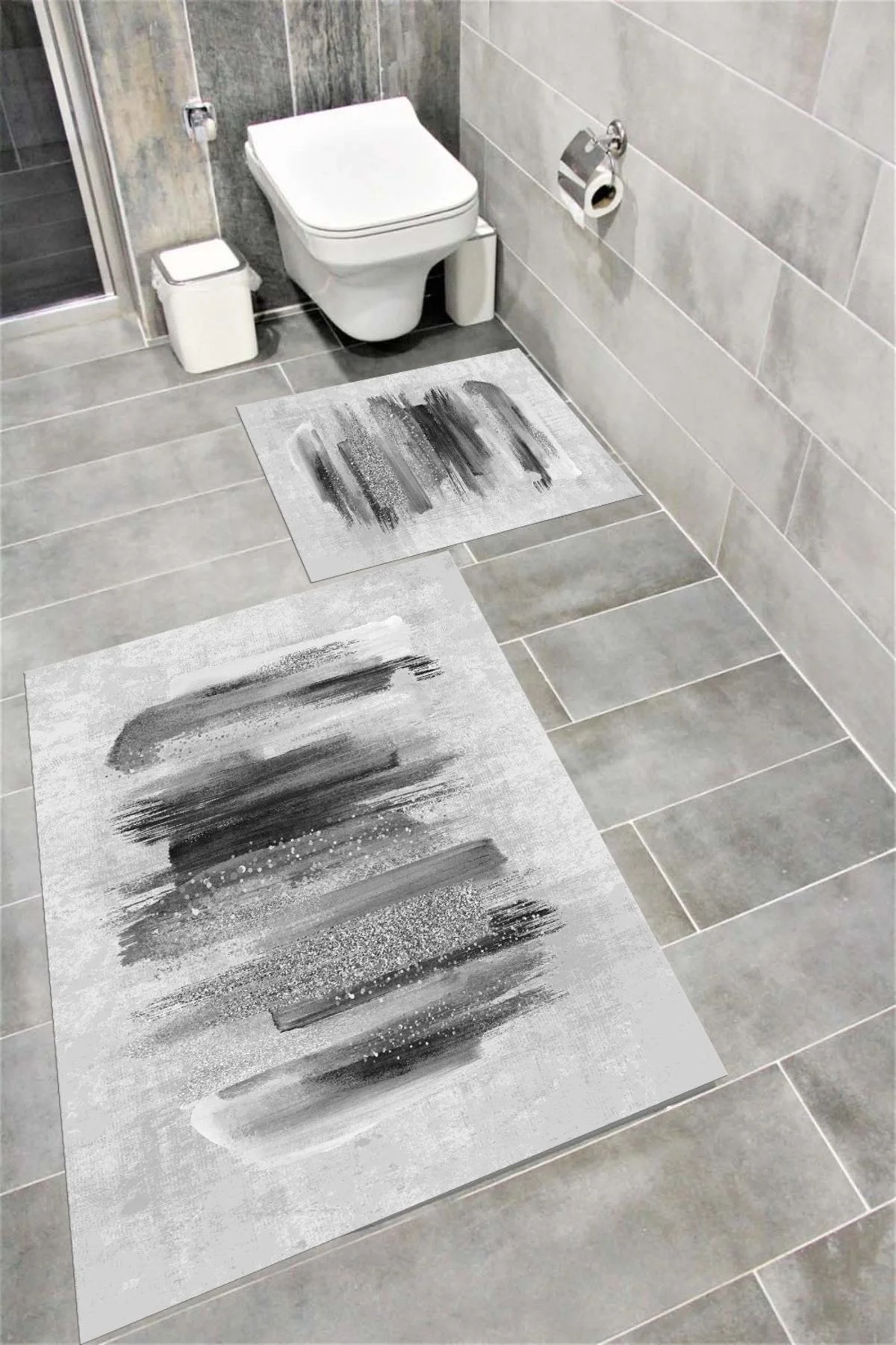 Su Emici Yumuşak Kaymaz Taban Sünger Dolgulu Yıkanabilir Dekoratif Banyo Paspası EHL195