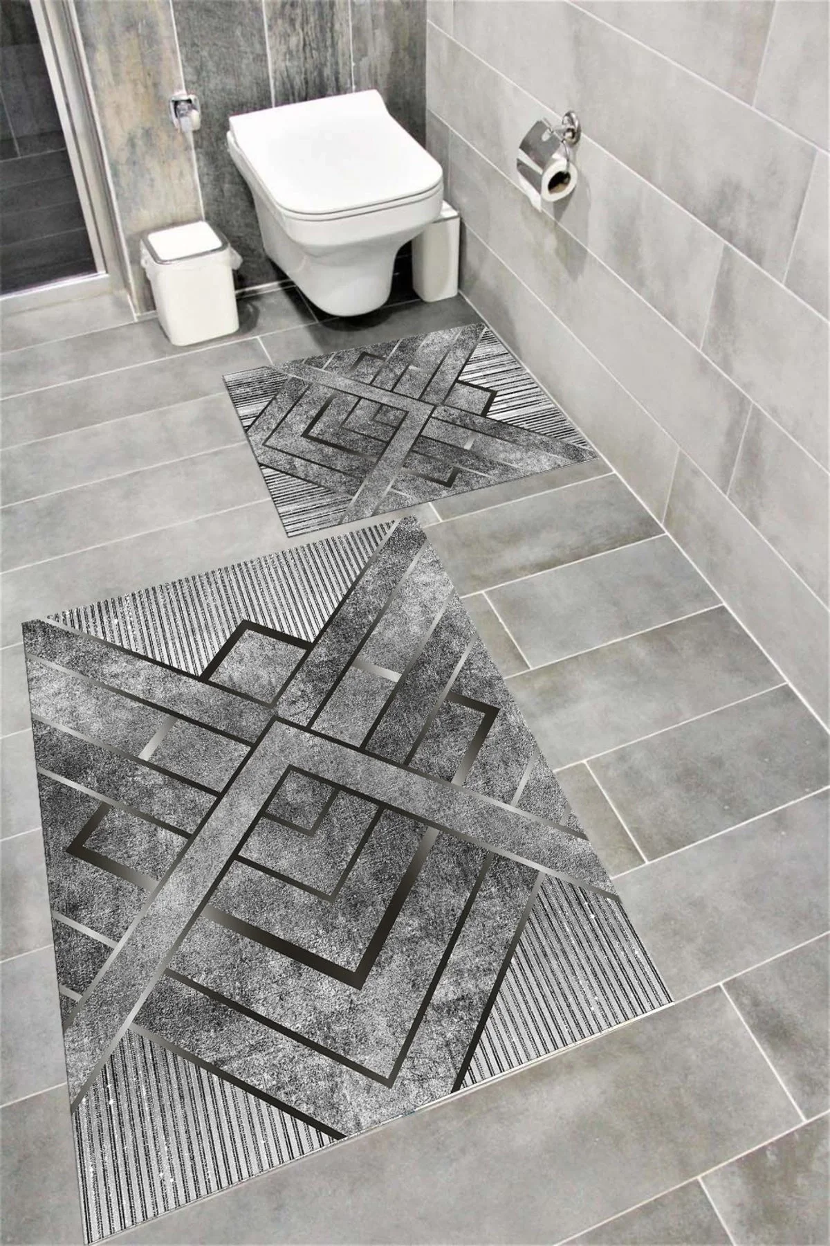 Su Emici Yumuşak Kaymaz Taban Sünger Dolgulu Yıkanabilir Dekoratif Banyo Paspası EHL05