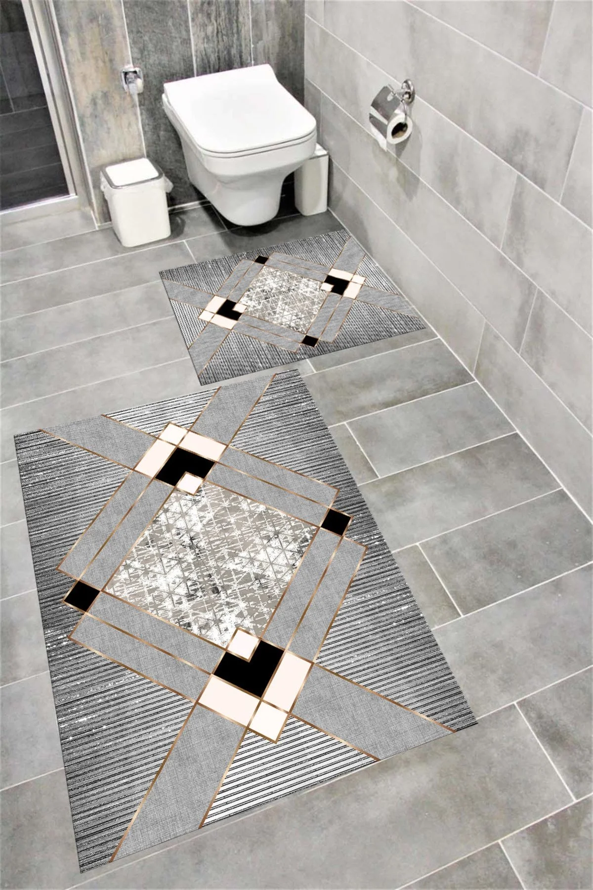 Su Emici Yumuşak Kaymaz Taban Sünger Dolgulu Yıkanabilir Dekoratif Banyo Paspası REPATO