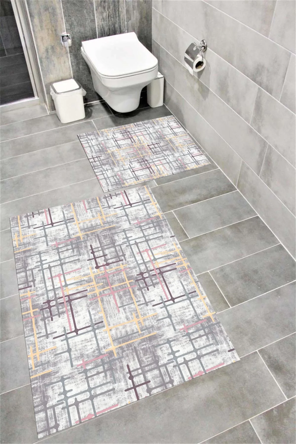 Su Emici Yumuşak Kaymaz Taban Sünger Dolgulu Yıkanabilir Dekoratif Banyo Paspası LİNA