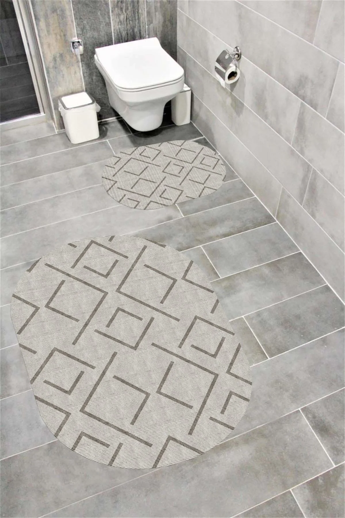Su Emici Yumuşak Kaymaz Taban Sünger Dolgulu Yıkanabilir Dekoratif Banyo Paspası 1160OVAL