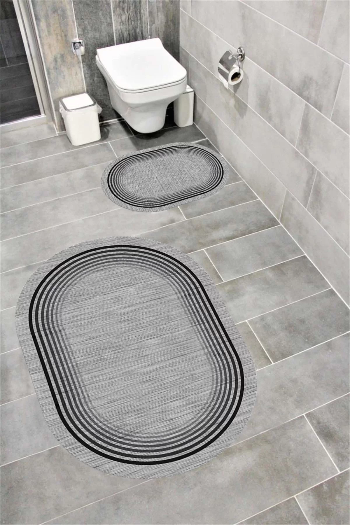 Su Emici Yumuşak Kaymaz Taban Sünger Dolgulu Yıkanabilir Dekoratif Banyo Paspası 1193 OVAL