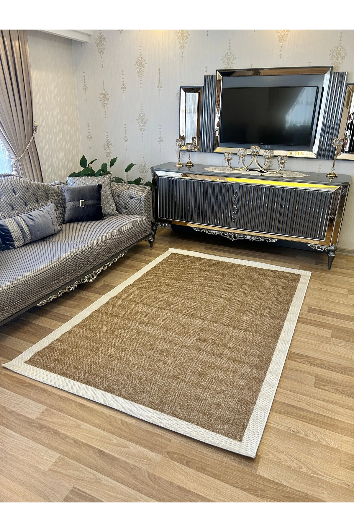Sisal Zigzag Halı – Dinamik Desenli, Kaymaz Tabanlı, 4 Renk Seçeneği