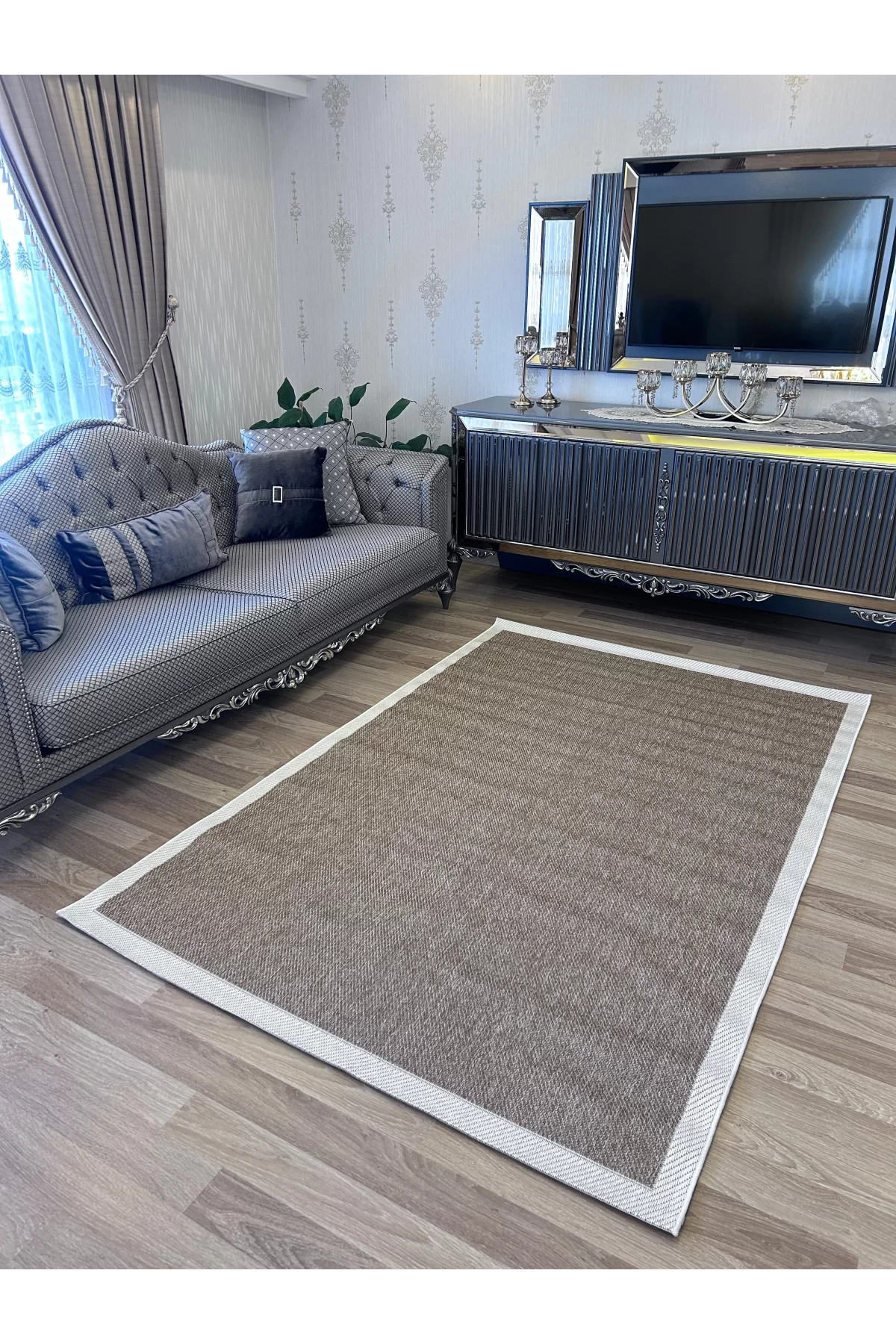 Sisal Çapraz Desenli Halı – Sade ve Şık Tasarım, Kaymaz Taban, 4 Renk Seçeneği
