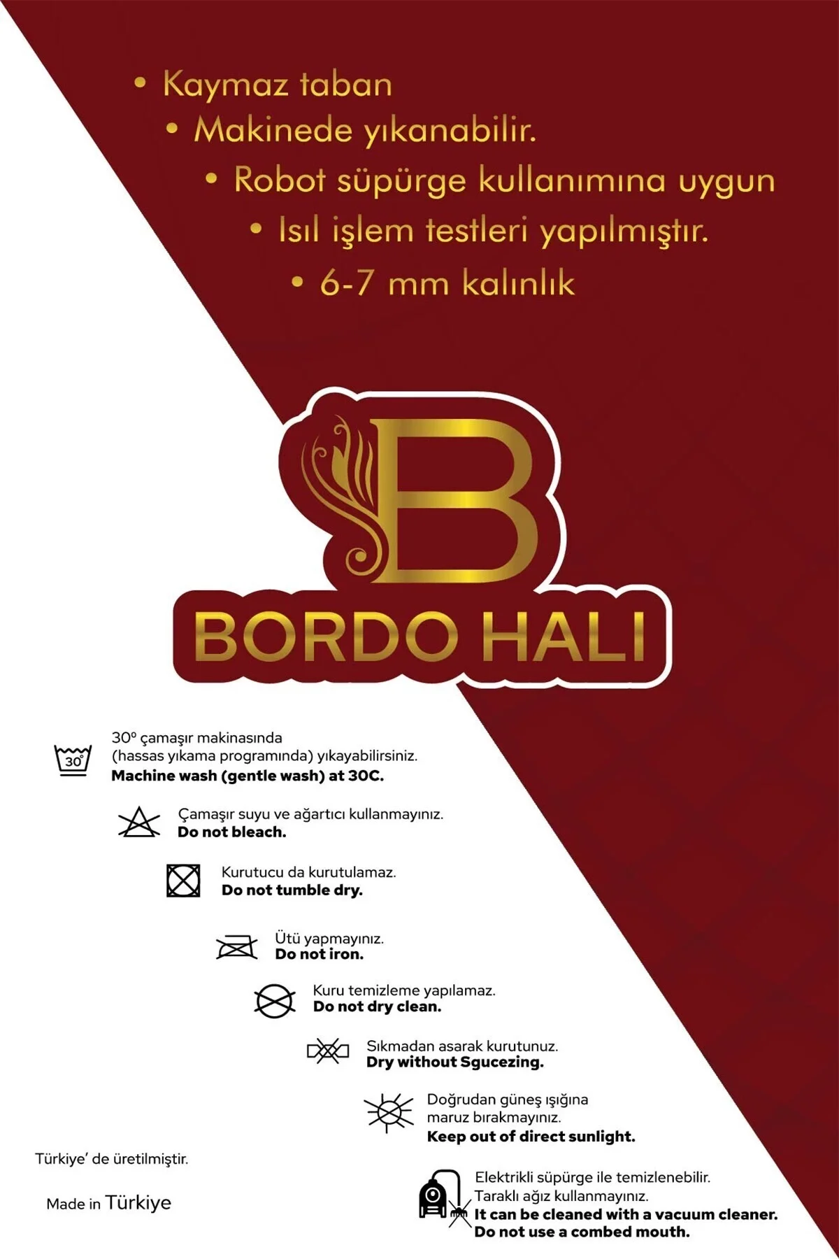 Su Emici Yumuşak Kaymaz Taban Sünger Dolgulu Pamuksu Doku Yıkanabilir Dekoratif Banyo Paspası Hattuş