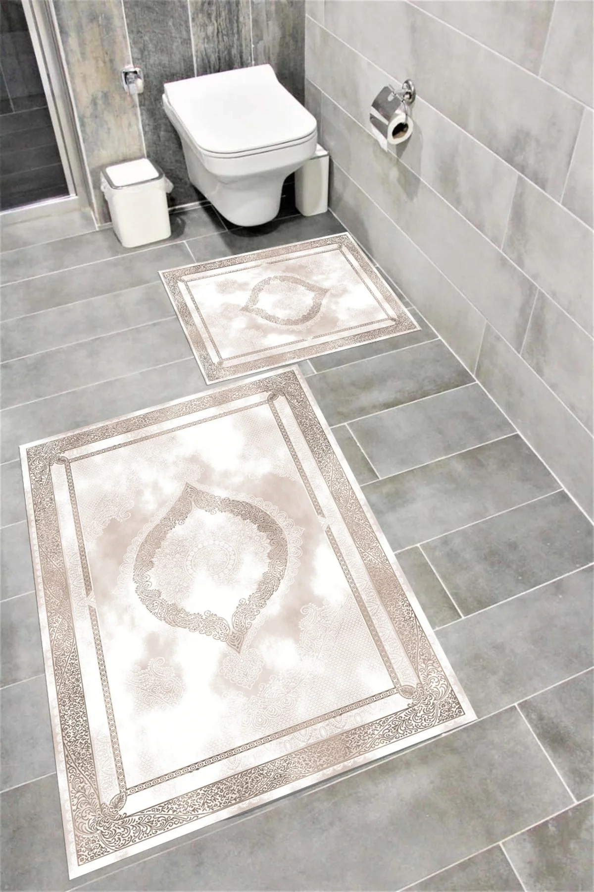 Su Emici Yumuşak Kaymaz Taban Sünger Dolgulu  Yıkanabilir Dekoratif Banyo Paspası 1065