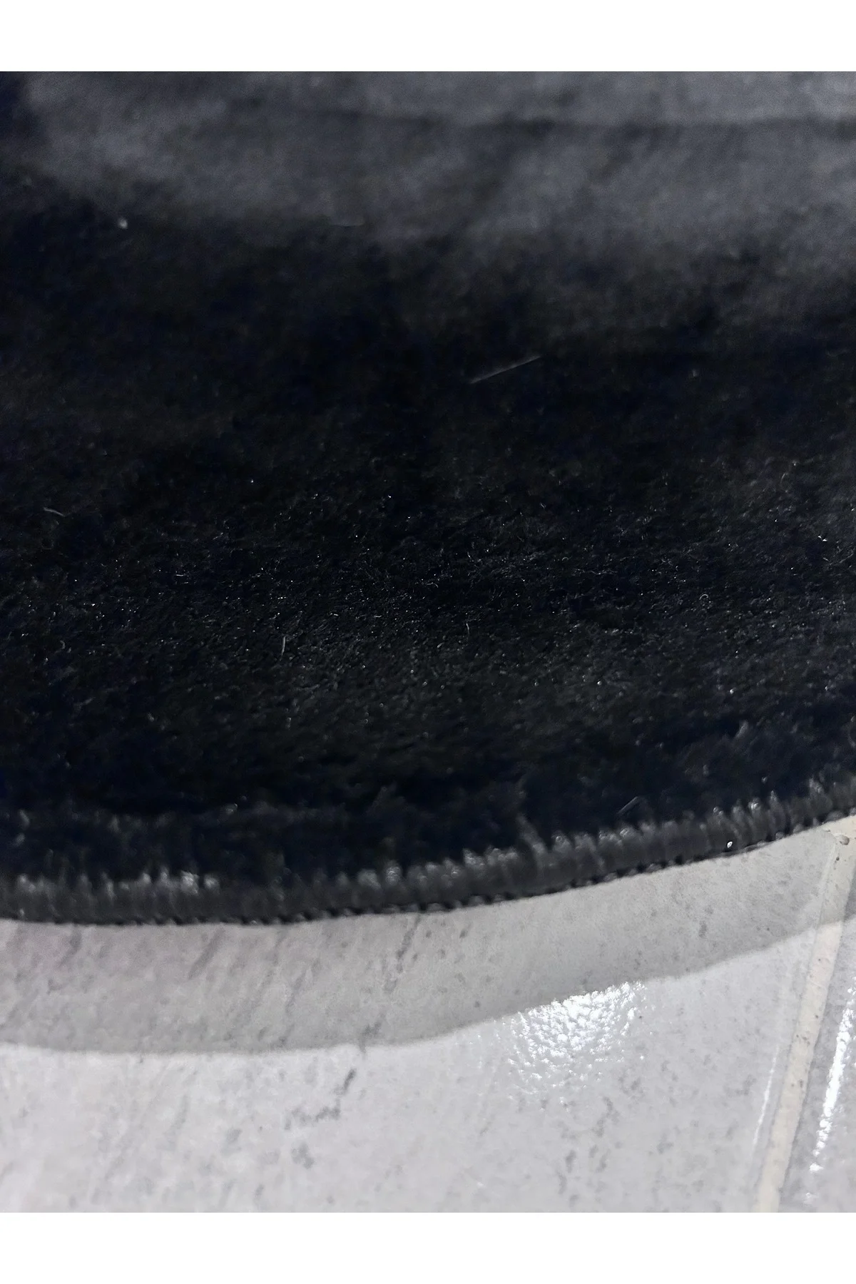 Peluş Puffy Bambu Kaymaz Deri Taban 2li Set Klozet Siyah Banyo Paspas Takımı