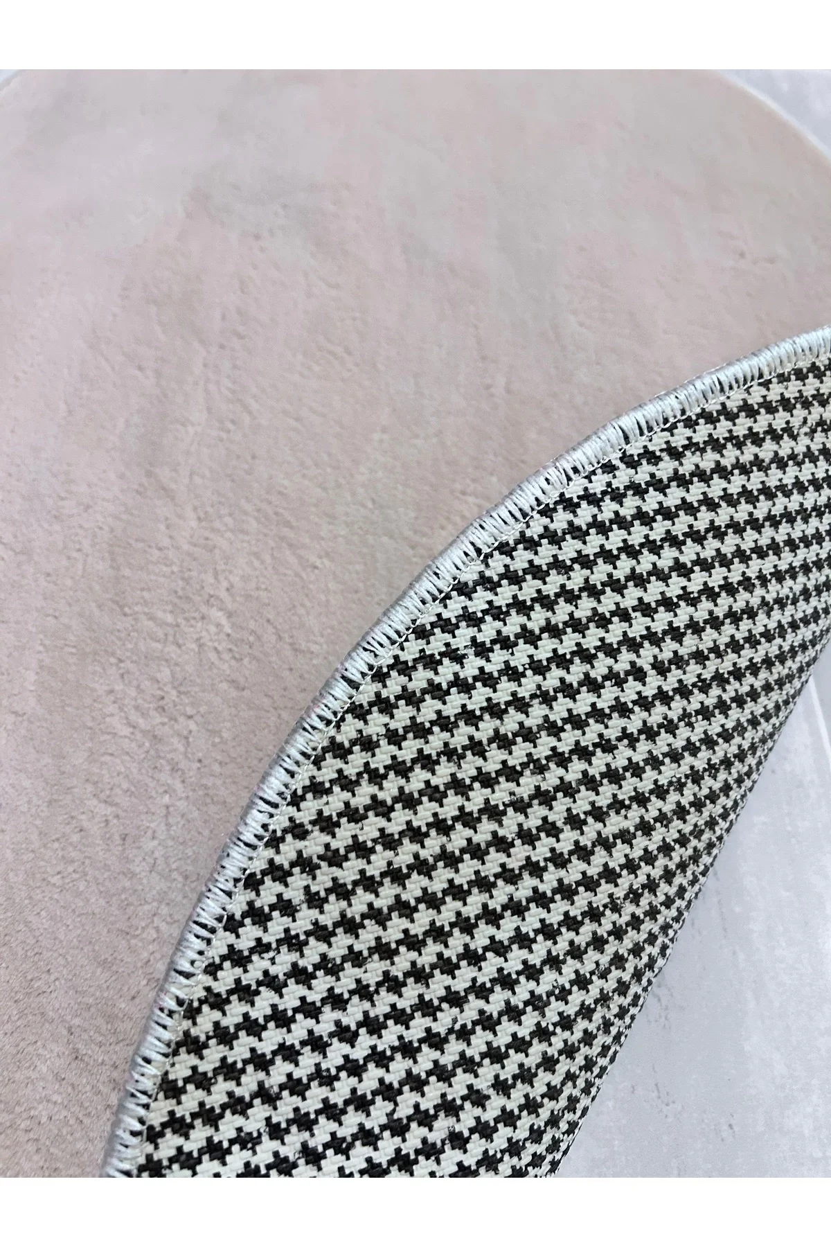 Peluş Puffy Bambu Kaymaz Deri Taban 2li Set Klozet Krem Banyo Paspas Takımı