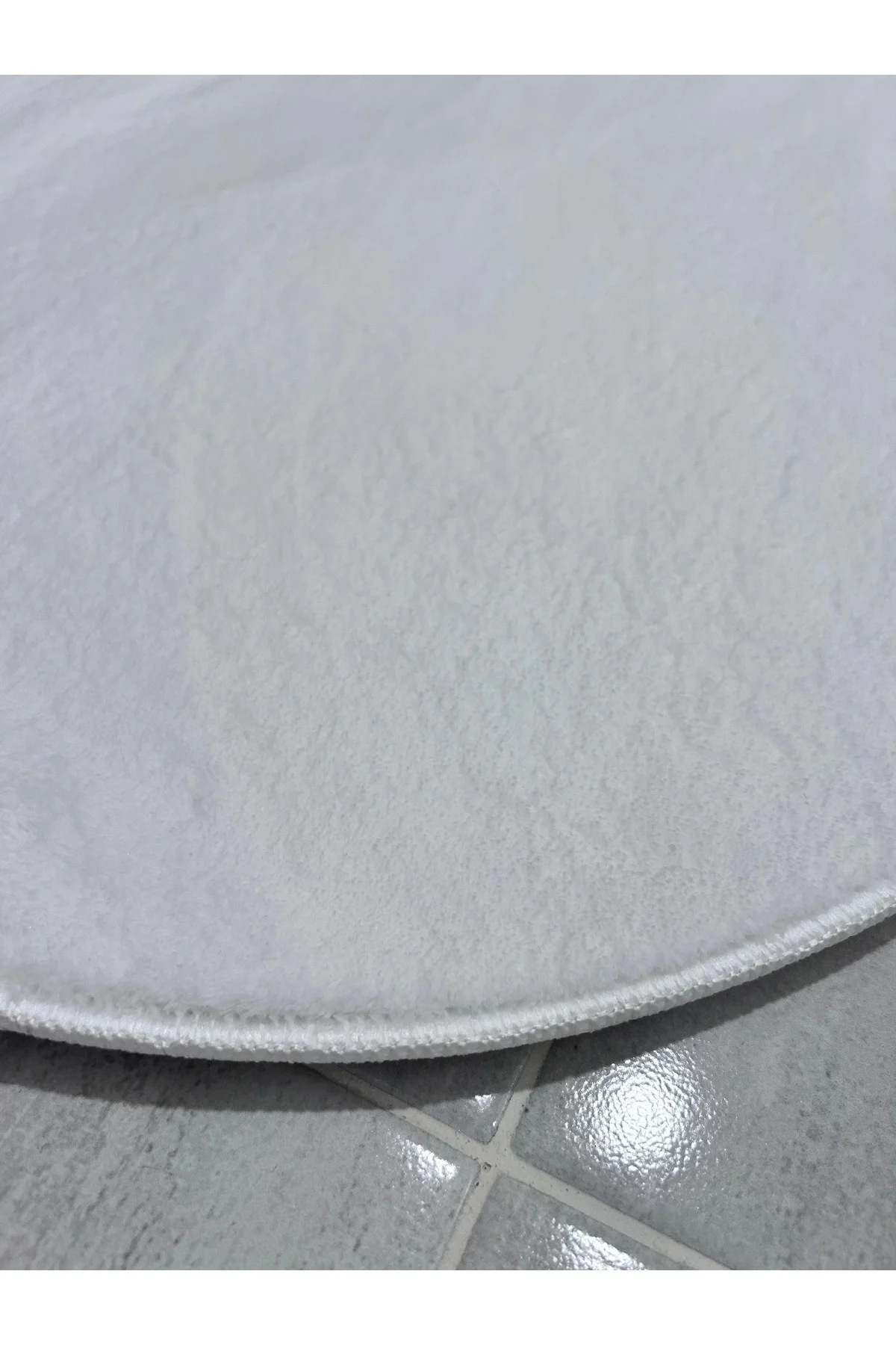 Peluş Puffy Bambu Kaymaz Deri Taban 2li Set Klozet Beyaz Banyo Paspas Takımı