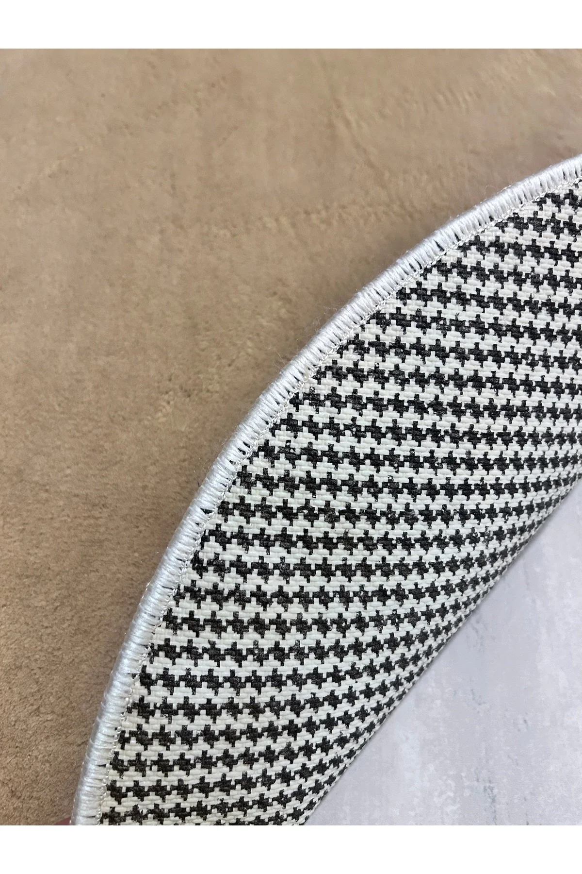 Peluş Puffy Bambu Kaymaz Deri Taban 2li Set Klozet Cappicino Banyo Paspas Takımı