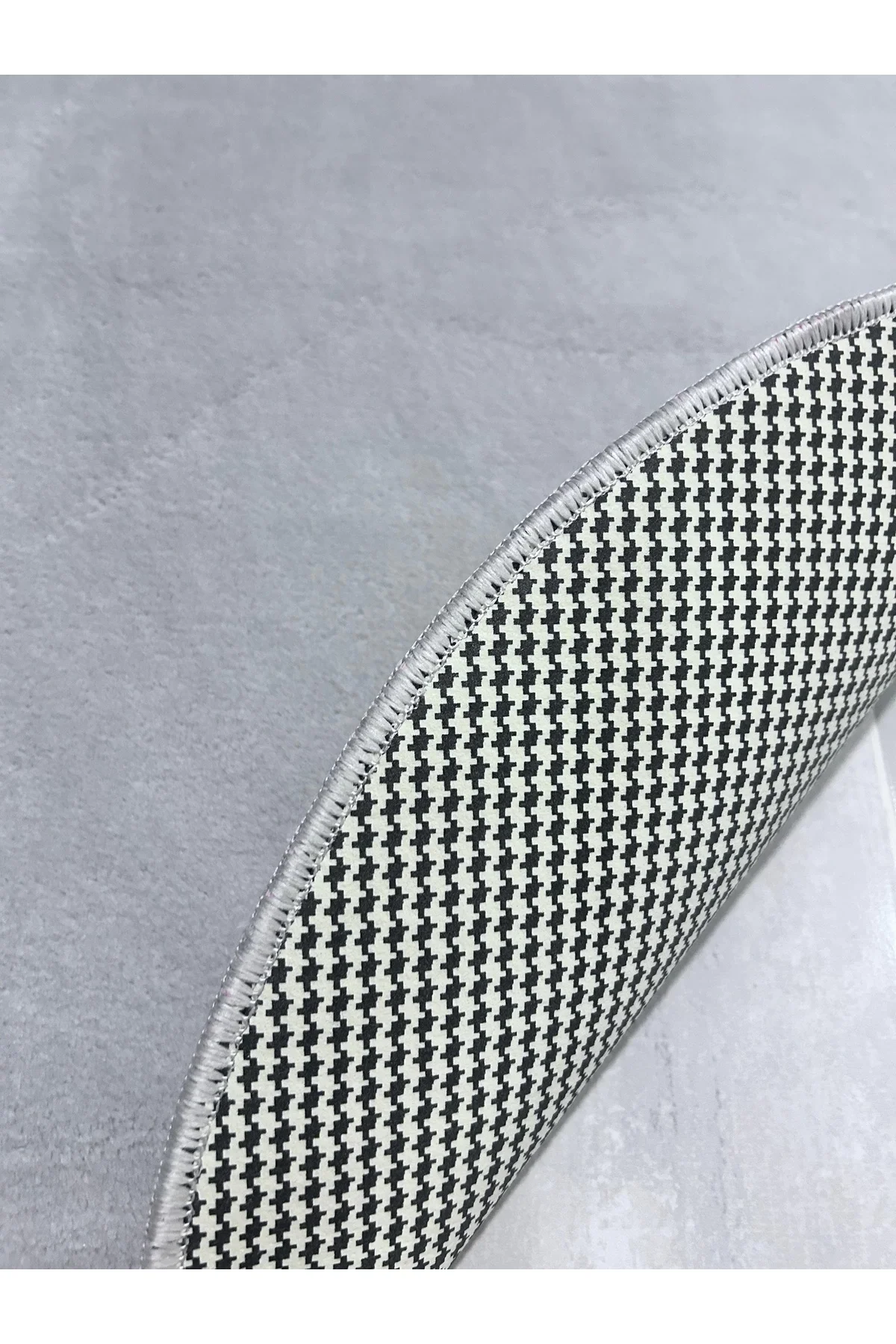 Peluş Puffy Bambu Kaymaz Deri Taban 2li Set Klozet Gri Banyo Paspas Takımı