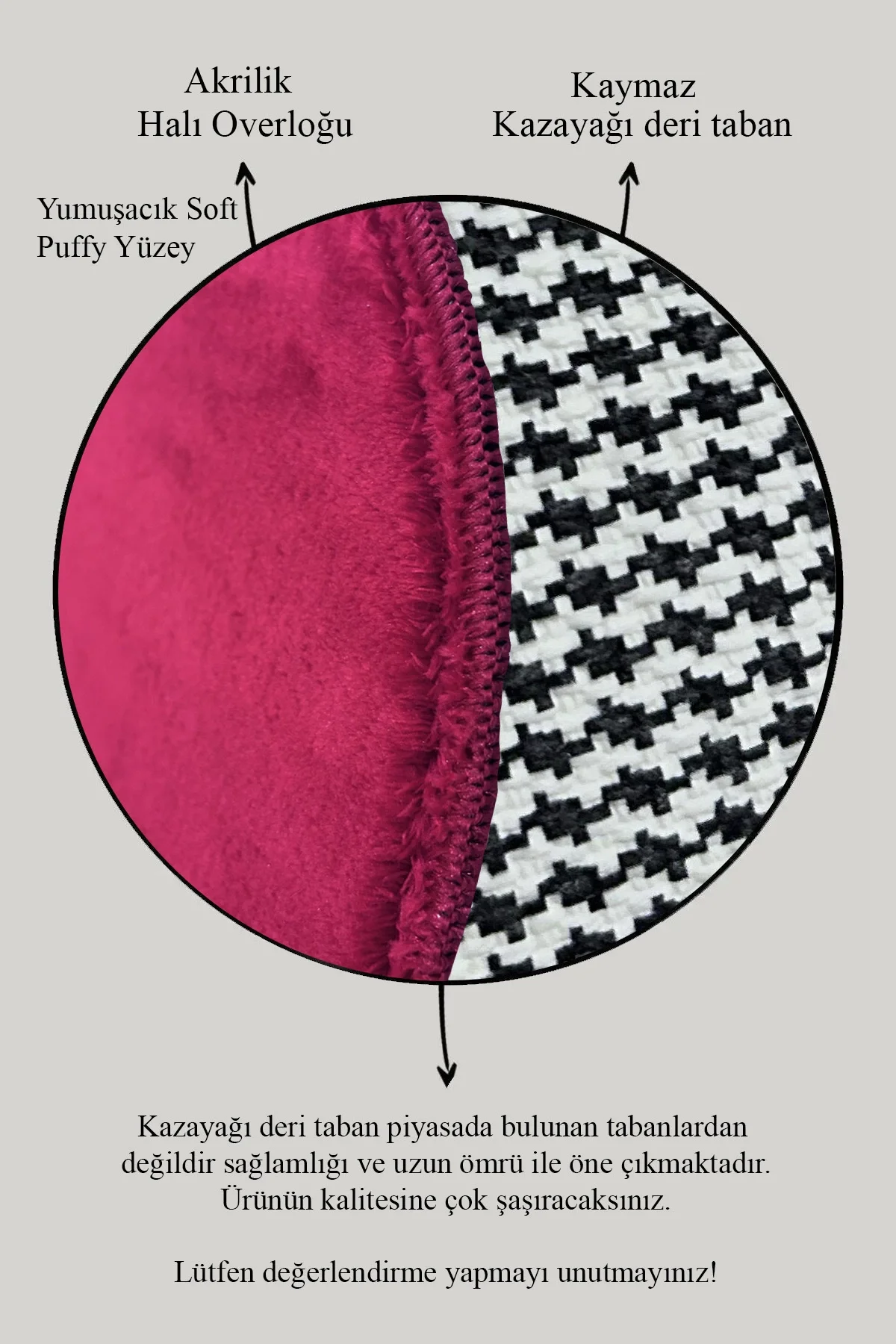 Peluş Puffy Bambu Kaymaz Deri Taban 2li Set Klozet Kırmızı Banyo Paspas Takımı