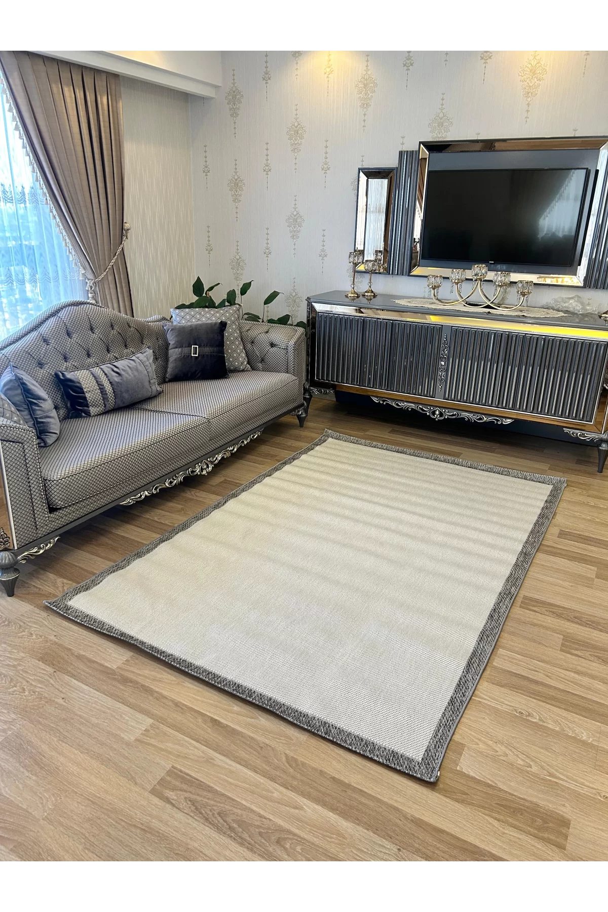 Sisal Çapraz Desenli Halı – Sade ve Şık Tasarım, Kaymaz Taban, 4 Renk Seçeneği