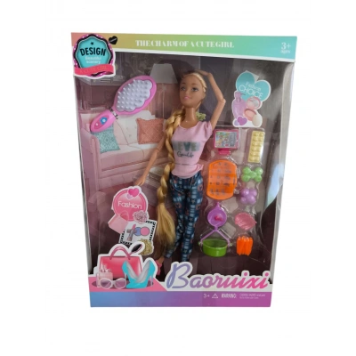 KUTULU UZUN SAÇLI EKLEMLİ BEBEK VE MEYVELER[60]