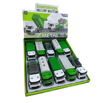 KUTULU 10 LU SÜRTMELİ METAL ÇÖP ARABASI