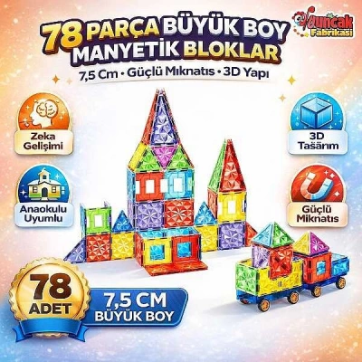 MANYETİK OYUNCAKLAR 78 PARÇA