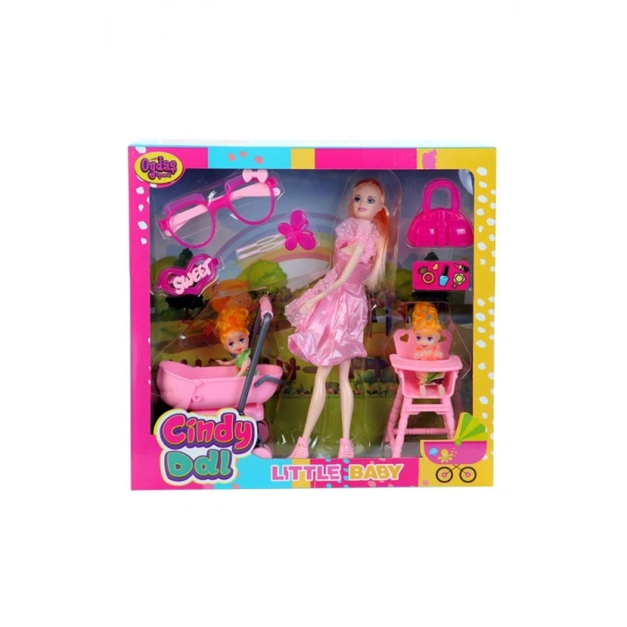 CINDY DOLL PUSETLİ MAMA SANDALYELİ BEBEK