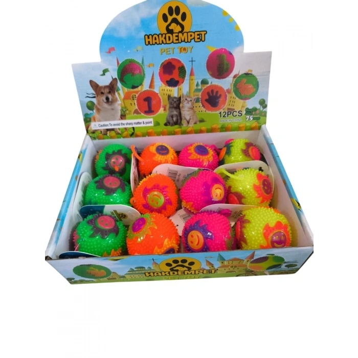 GÜNEŞ DESENLİ İPLİ IŞIKLI TOP 7,5 CM [360]