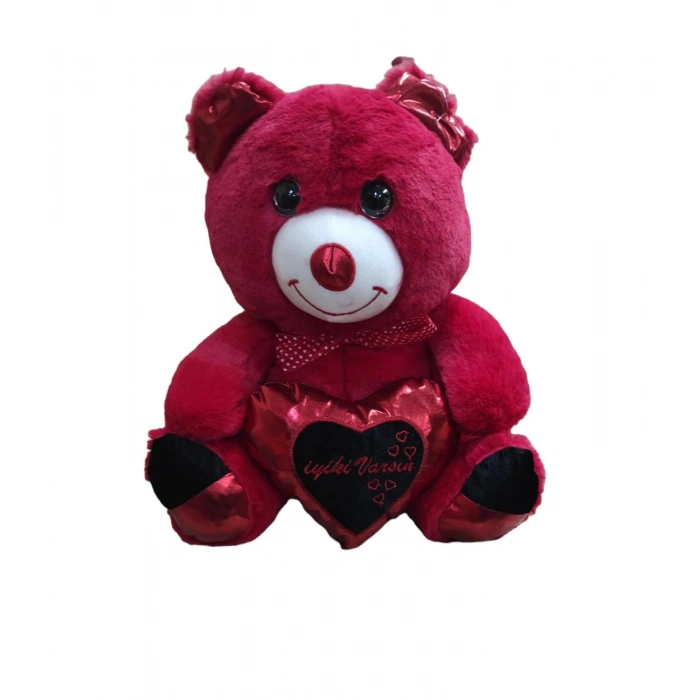 KIRMIZI KALPLİ PARLAK AYICIK