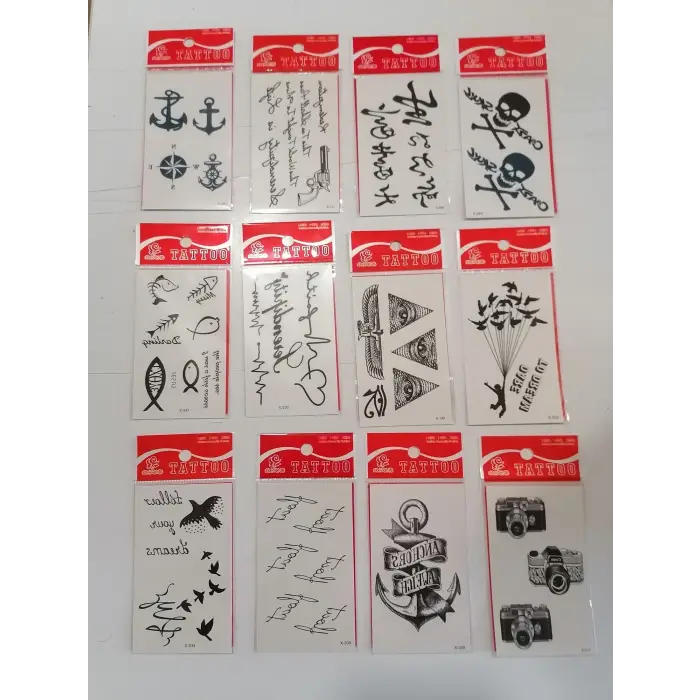 12 Adet Birden Minimal Yapıştırma Dövme Model 10