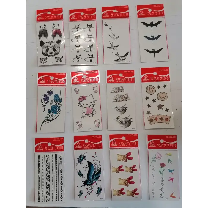 12 Adet Birden Minimal Yapıştırma Dövme Model 11