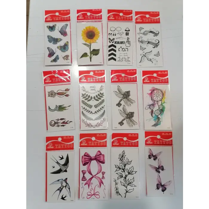 12 Adet Birden Minimal Yapıştırma Dövme Model 13