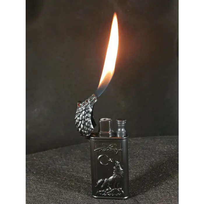 Bozkurt Başlı Kabartma Detaylı Gazlı Lüks Çakmak