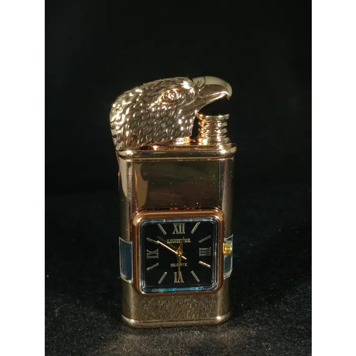 Kartal Başlı Lüks Saatli Gazlı Çakmak