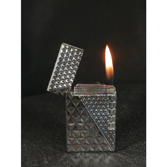 Elmas Kesim Gümüş Renkli Gazlı Metal Çakmak