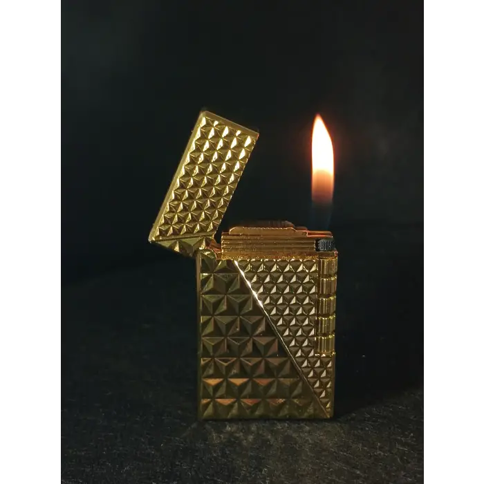 Elmas Kesim Altın Renkli Gazlı Metal Çakmak