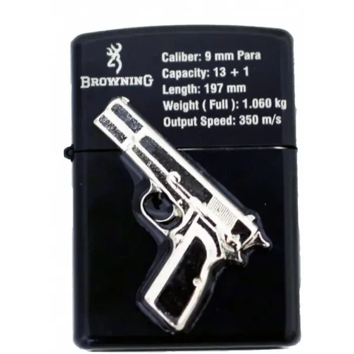 Browning Desenli Çakmak Gümüş