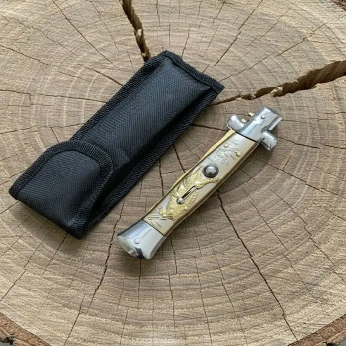 Akc Criss Gold Otomatik Sustalı İtalyan Stiletto Çakı