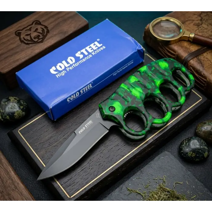 Knivox Cold Steel Kuru Kafa Desenli Auto Kamp Çakısı