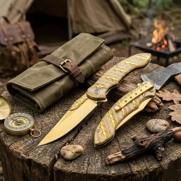 Knivox Browning Desenli Gold Kamp Çakısı