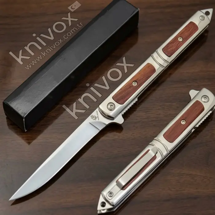 Knivox M390 Ahşap Çelik Kamp Çakısı