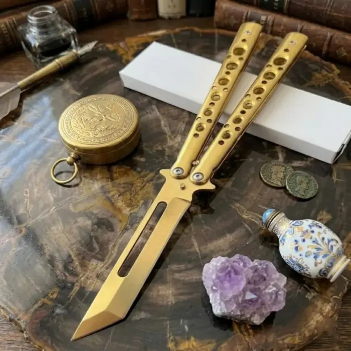 Knivox Benchmade Tanto Gold Kelebek Çakı