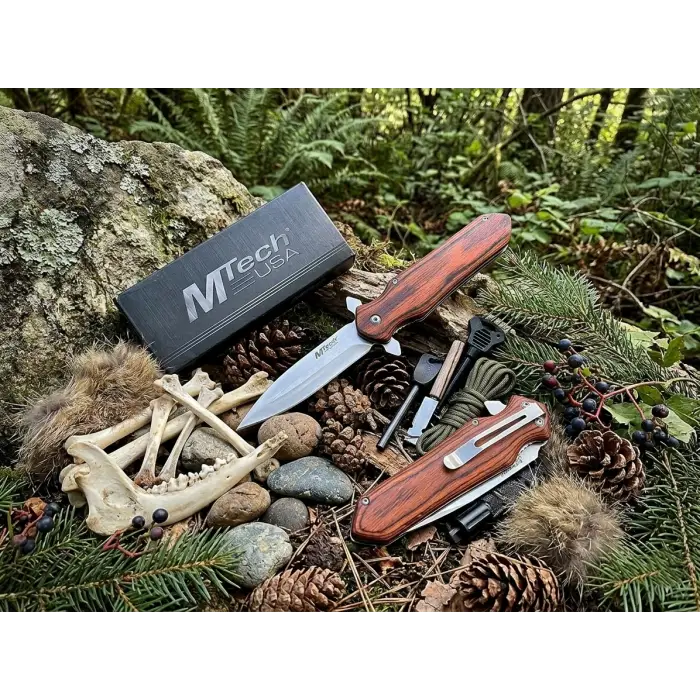 Knivox Mtech 4-11 Ahşap Kabze Auto Kamp Çakısı