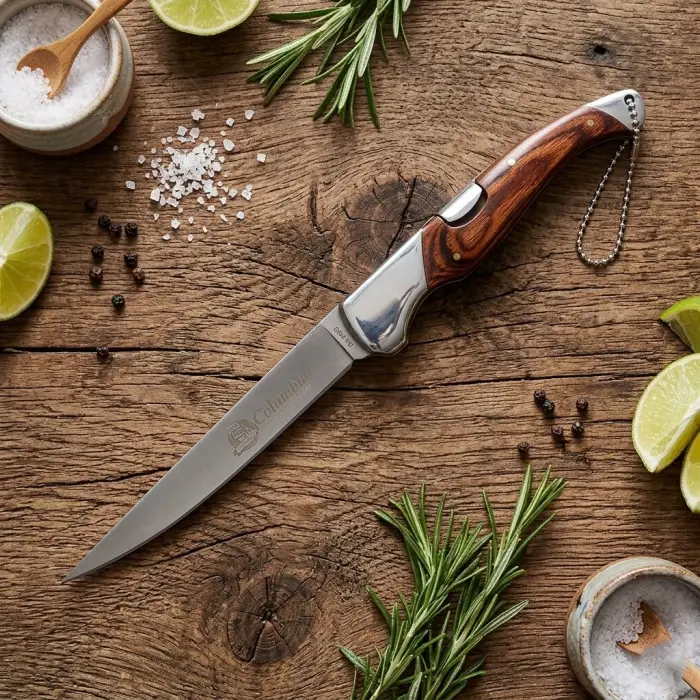 Knivox Columbia Company A-030-A Ahşap Kabze Kamp Çakısı