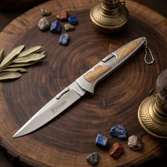 Knivox Columbia Company A3123-C Ahşap Kabze Kamp Çakısı