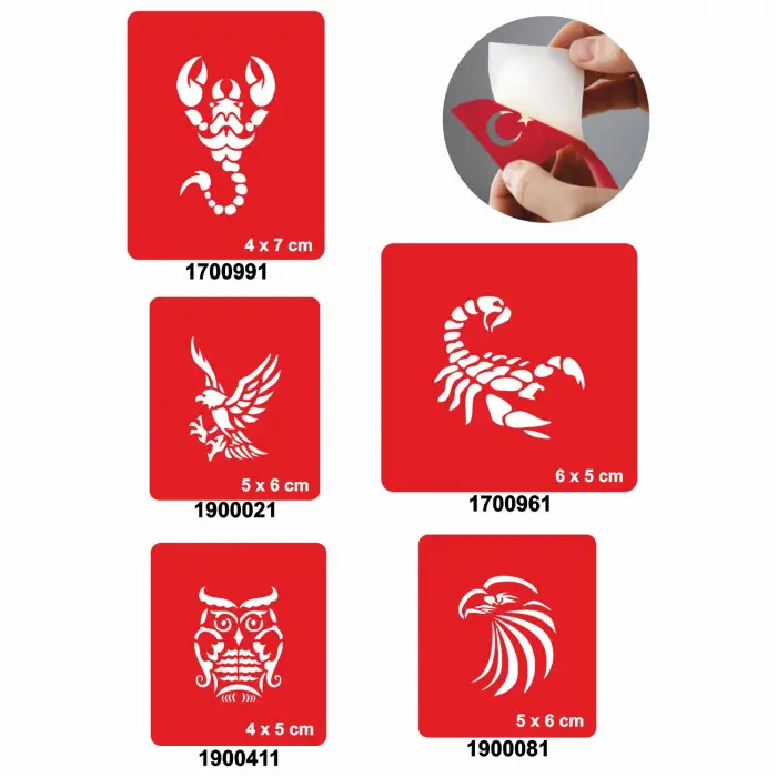Akrepler 5li Set Geçici Dövme Kına Şablonu