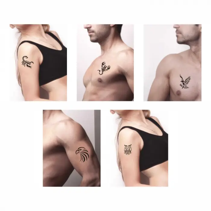 Akrepler 5li Set Geçici Dövme Kına Şablonu