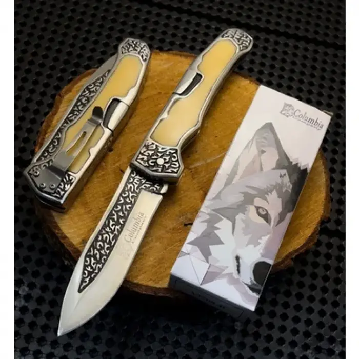 AlsepeteAvm AlsepeteAvm A3154-C Kemik Gravürlü Kamp Çakısı